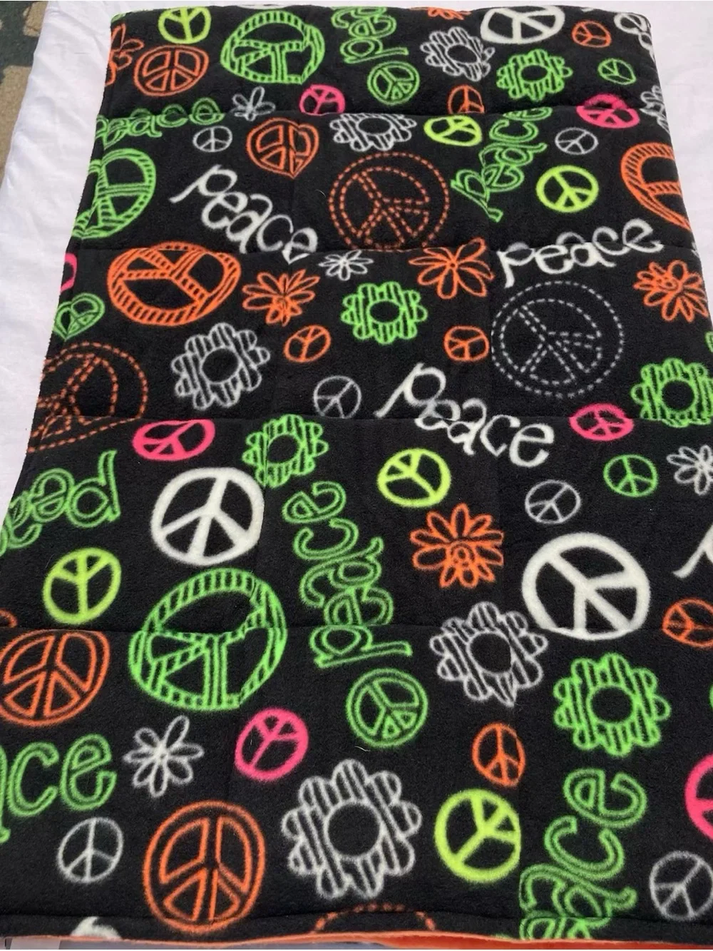Handmade Weighted Blanket Red Poppy for Sensory Calming 34 X 38 Inches 5 Lbs New